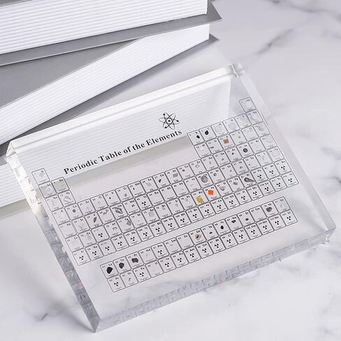 الجدول الدوري مع عناصر حقيقية داخل العنصر الكيميائي الجدول الدوري والعناصر الاكريليك عرض أداة التدريس طالب المعلم هدية الحرفية الديكور in Kuwait