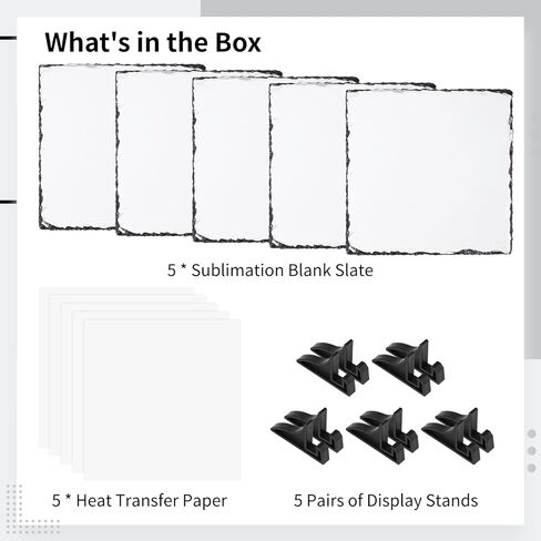5 قطع ألواح فارغة بالتسامي، 5.5 بوصة × 5.5 بوصة مربعة مخصصة للصور مع حوامل، لوحة صور نقل الحرارة، إطار صور من الحجر الصخري لسطح المكتب لتزيين المنزل، هدايا DIY in Kuwait