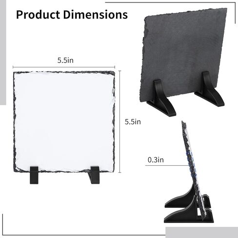 5 قطع ألواح فارغة بالتسامي، 5.5 بوصة × 5.5 بوصة مربعة مخصصة للصور مع حوامل، لوحة صور نقل الحرارة، إطار صور من الحجر الصخري لسطح المكتب لتزيين المنزل، هدايا DIY in Kuwait