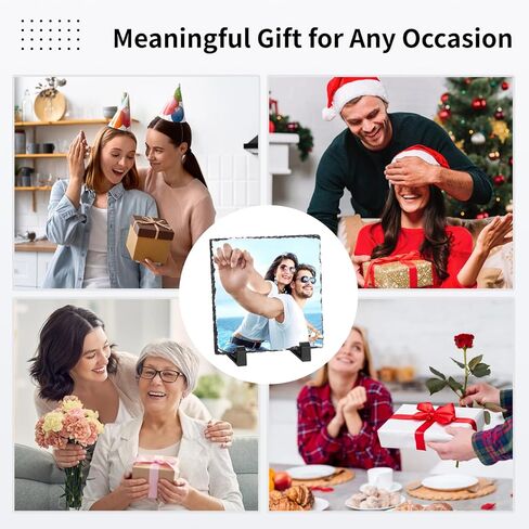 5 قطع ألواح فارغة بالتسامي، 5.5 بوصة × 5.5 بوصة مربعة مخصصة للصور مع حوامل، لوحة صور نقل الحرارة، إطار صور من الحجر الصخري لسطح المكتب لتزيين المنزل، هدايا DIY in Kuwait