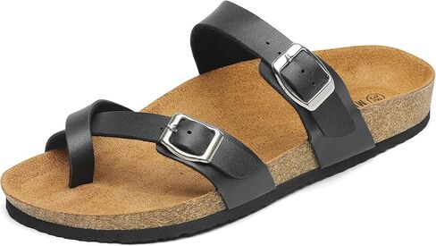 صنادل قدم نسائية من Mishansha مريحة ومفتوحة عند الأصابع بإبزيم مزدوج in Kuwait