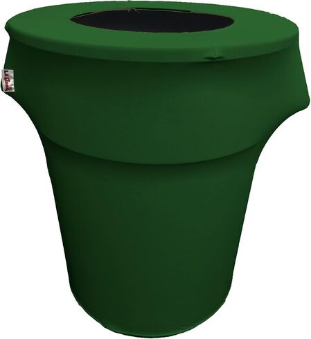 غطاء سلة المهملات المناسب من LA Linen Stretch Spandex بسعة 55 جالونًا على العجلات، غطاء حاوية نفايات الصندوق، ديكور الفناء الخلفي الداخلي والخارجي، أسود in Kuwait