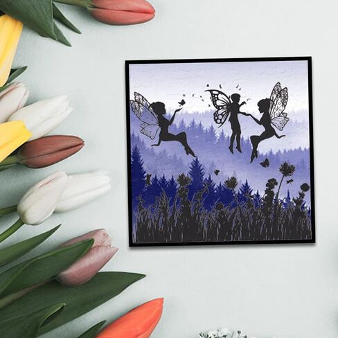 Hying Spring الجنية الخلفية الطوابع ويموت لصنع البطاقات، العشب الرقص الجنية قطع يموت والطوابع واضحة لمجلة رصاصة DIY سجل القصاصات الديكور الحرف اليدوية دفتر in Saudi Arabia