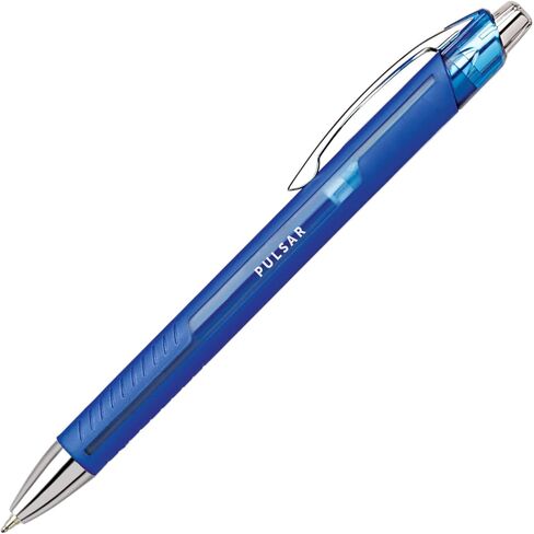 Office Depot Pulsar Advanced Ink Ballpoint Pens, Conical/Medium Point, 0.8 mm, Blue Barrels, Blue Ink, Pack Of 12 in Saudi Arabia