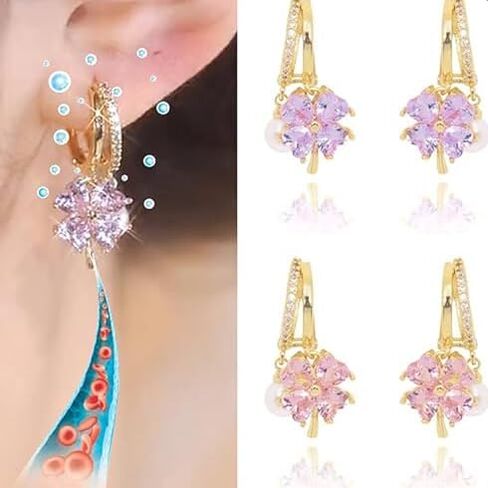 4 Pairs Lymphatic Drainage Slimming Hoop Earrings, Flysmus Halolux Lymphvity Germanium Earrings Acupuncture Therapy Hoop Earrings Fashion Jewelry Gift For Women Men in Saudi Arabia
