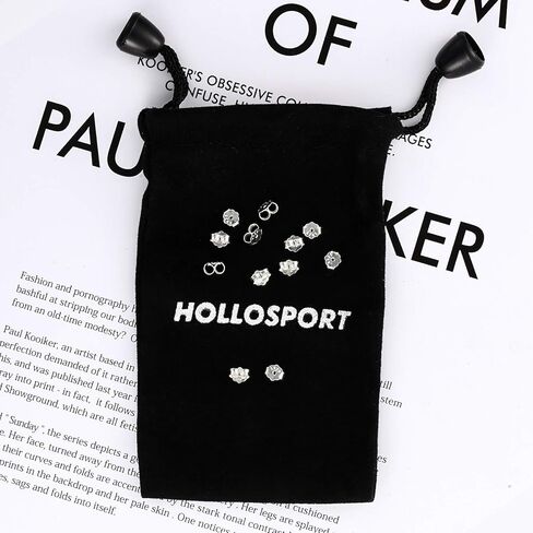 S925 Sterling Silver Earring Backs Replacements for Studs, 12Pcs/6Pairs Pierced Earring Backings Secure for Posts, Hypoallergenic Safety Locking Butterfly Ear Ring Stoppers 5.9x5.4x3.3mm in Kuwait