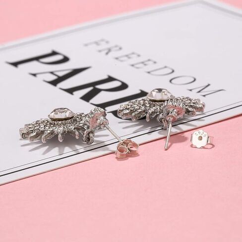 S925 Sterling Silver Earring Backs Replacements for Studs, 12Pcs/6Pairs Pierced Earring Backings Secure for Posts, Hypoallergenic Safety Locking Butterfly Ear Ring Stoppers 5.9x5.4x3.3mm in Kuwait