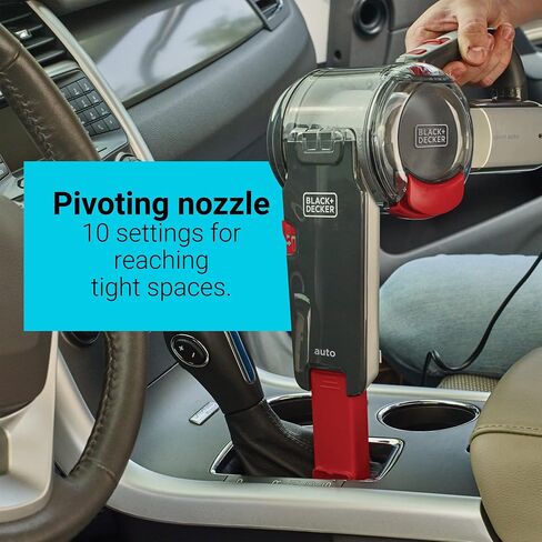BLACK+DECKER Handheld Vacuum for Cars, Cordless, Pivoting, Black with Auto Vacuum Accessory Set for BDH1200PVAV (BDH1200PVAV & PVAVKIT) in Saudi Arabia