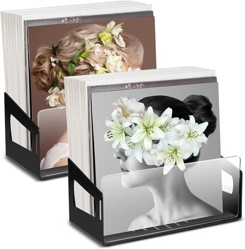 2 Pcs Vinyl Record Storage, Vinyl Record Box Case Crate, Vinyl Record Album Holder, Acrylic Vinyl Storage Crate, Shelf Wall Mount Display Record Box, Holds up to 45 Records in Saudi Arabia