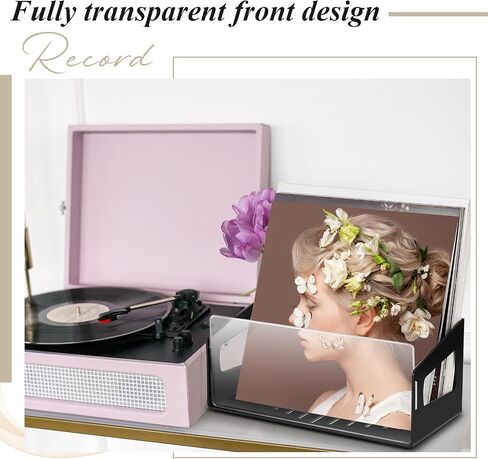 2 Pcs Vinyl Record Storage, Vinyl Record Box Case Crate, Vinyl Record Album Holder, Acrylic Vinyl Storage Crate, Shelf Wall Mount Display Record Box, Holds up to 45 Records in Saudi Arabia