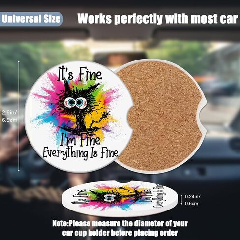 Cup Holders Car Coasters - American Flag Eagle Absorbent Ceramic Coaster, Drink Cup Holder Coasters, Auto Accessories for Women & Men, Pack of 2 in Saudi Arabia