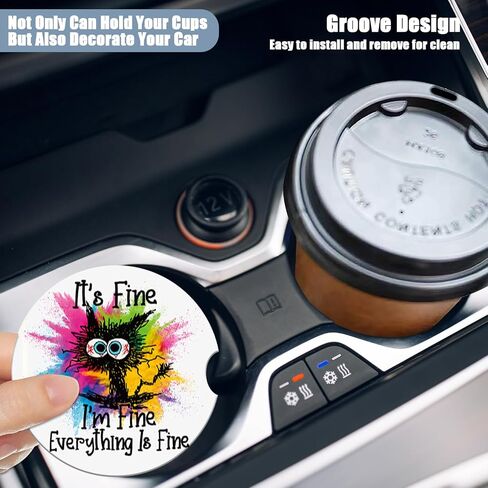 Cup Holders Car Coasters - American Flag Eagle Absorbent Ceramic Coaster, Drink Cup Holder Coasters, Auto Accessories for Women & Men, Pack of 2 in Saudi Arabia