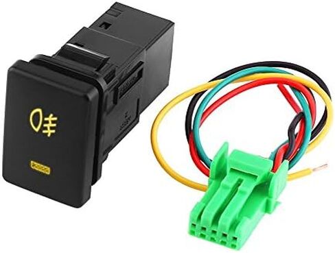 Fog Light Switch, Car Yellow Indicator DC 12V 4 Wire Car Fog Light On-Off Button with 7.87inch Cable for /Camry/Yaris/Highlander/Prius/Ralink/Corolla/Vios/Reiz/Prado in Saudi Arabia