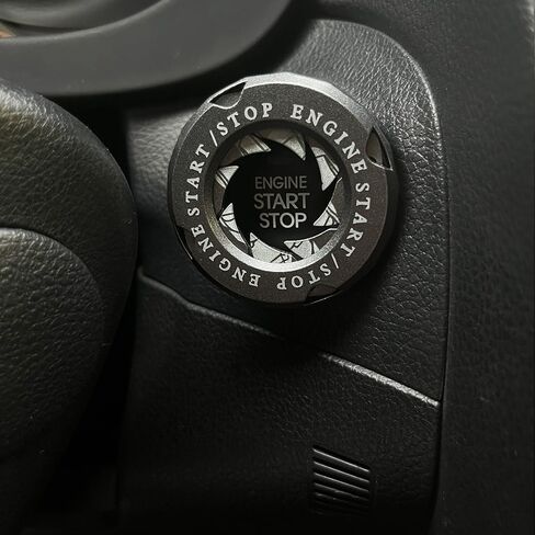 غطاء زر تشغيل دوار ميكانيكي، غطاء زر إيقاف المحرك لملحقات السيارة الرجل الحديدي، ملصقات سيارة الرجل الحديدي للديكور الداخلي، غطاء مفتاح إشعال الدراجة النارية (رمادي) in Kuwait