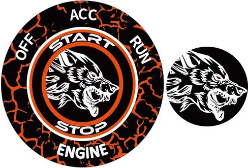 Push Start Button Cover for Dodge Challenger Charger Durango Ram Accessories 2015-2024, Engine Start Ignition Kit Emblem-Unique Snarling Wolf Design-Baby Blue-Car Decor Sticker Gift in Saudi Arabia