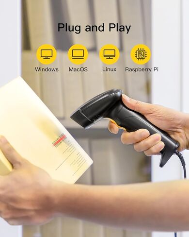 Barcode Scanner, 1D USB Handheld Barcode Reader, Screen Scanning, BS02004 in Saudi Arabia