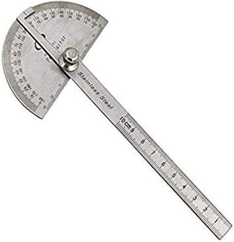 النجارة 180 درجة قابل للتعديل المنقلة زاوية مكتشف حرفي حاكم الفولاذ المقاوم للصدأ الفرجار 10 سنتيمتر أدوات قياس in Kuwait