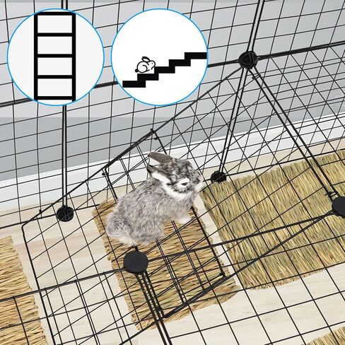 c & c قفص لخنازير غينيا داخلي الحيوانات الصغيرة روضة قفص مع حصيرة الإجمالي روضة للأرانب، خنازير غينيا، الأرنب، جرو، الهامستر سياج قفص بيت الكلب 36 لوحات DIY سلك ساحة السياج in Kuwait