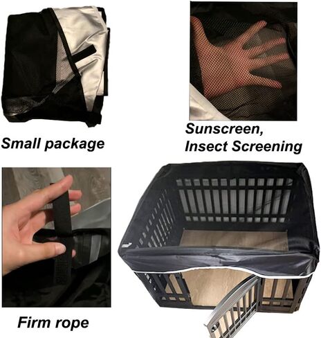 Dog Playpen Pet Playpen Mesh Fabric Top Cover- Sun Protection，Pet Cover for Dog Playpen for Indoor/Outdoor Use, 36" *36" in Saudi Arabia