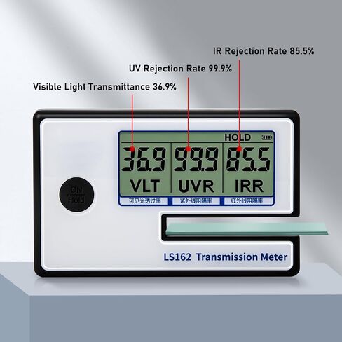 Portable Solar Tester Meter, Digital Window Tint Meter Filmed Glass Tester UV IR Rejection Meter Spectrum Tester IR 950nm UV 365nm VR 550nm LS162 in Saudi Arabia