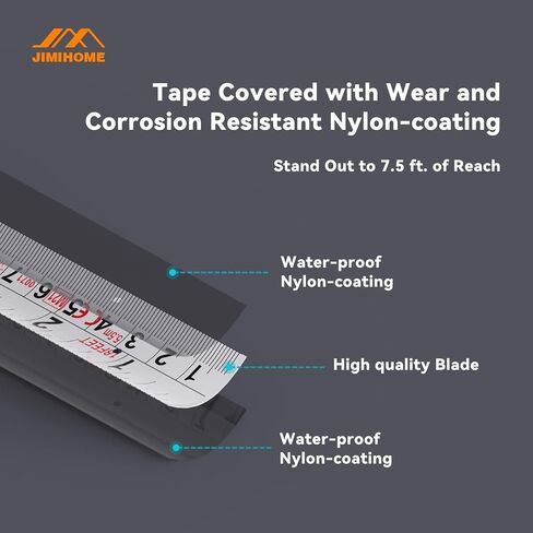 Household Tool Essential 12 Ft. Tape Measure 3.5 m Metric Imperial Wear Corrosion Resistant Nylon-Coating Impact-Resistant Retraction Speed Control Blade Lock True Zero Belt Clip Wrist Strap in Saudi Arabia