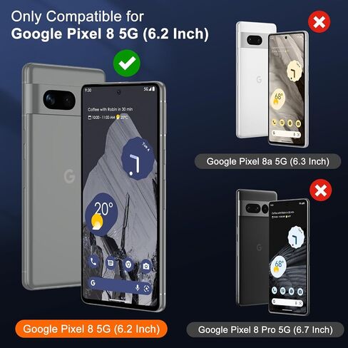 UniqueMe for Google Pixel 8 Screen Protector, [Compatible Fingerprint Unlock] Military Grade Shatterproof 2pcs camera lens protector and 2pcs 9H tempered glass for pixel 8 in Saudi Arabia
