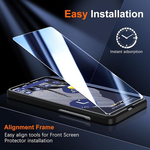 UniqueMe for Google Pixel 8 Screen Protector, [Compatible Fingerprint Unlock] Military Grade Shatterproof 2pcs camera lens protector and 2pcs 9H tempered glass for pixel 8 in Saudi Arabia