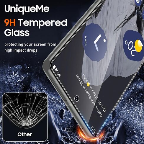 UniqueMe for Google Pixel 8 Screen Protector, [Compatible Fingerprint Unlock] Military Grade Shatterproof 2pcs camera lens protector and 2pcs 9H tempered glass for pixel 8 in Saudi Arabia