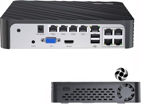 4K Network Video Recorder for Security Camera System Support 4K/5MP/4MP PoE IP Camera H.265 PoE NVR Face Car Detection (Black 4CH) in Saudi Arabia