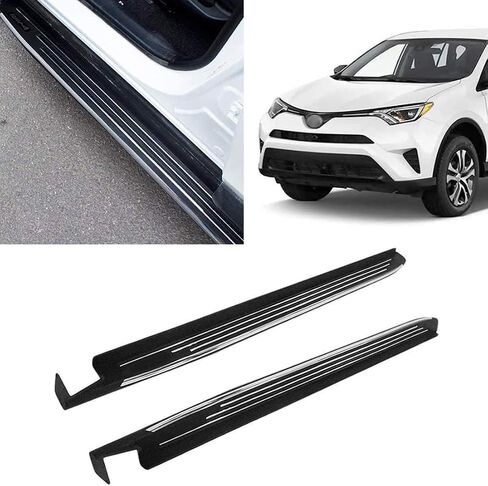استبدال طراز لوحات الجري السوداء لسيارة Toyota RAV4 2014-2018 Nerf Bars ذات الخطوات الجانبية والقضبان الجانبية in Kuwait