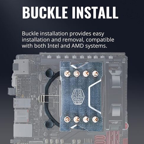 Cooler Master Hyper T20 Compact CPU Air Cooler, 95mm Fan, Dual Copper Heat Pipe, Direct Contact for AMD Ryzen AM4, Intel LGA1200/1151 (RR-T20-20FK-R1),Silver in Saudi Arabia