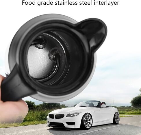 Car Electric Kettle, 750ml 120W 12V Car Stainless Steel Cigarette Lighter Heating Kettle Mug Electric Heating Travel Kettle for Most 12V Power Source Cars 220x85mm in Saudi Arabia