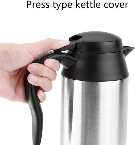 Car Electric Kettle, 750ml 120W 12V Car Stainless Steel Cigarette Lighter Heating Kettle Mug Electric Heating Travel Kettle for Most 12V Power Source Cars 220x85mm in Saudi Arabia