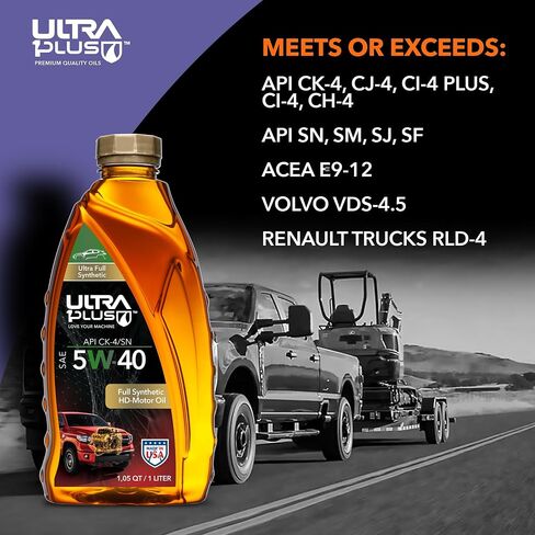 زيت محرك Ultra1Plus SAE 5W-40 التخليقي الكامل للخدمة الشاقة API CK-4/SN | سطل 5 جالون in Saudi Arabia