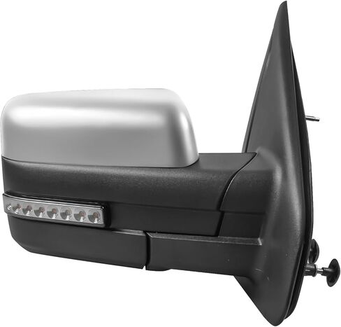 مرآة سحب تعمل بالطاقة متوافقة مع 2004-2014 Ford F-150 طراز جديد للسائق وجانب الركاب مع إشارة الانعطاف الديناميكية، ضوء بركة أسود، مرآة التقاط شاحنة الإسكان زوج واحد in Kuwait
