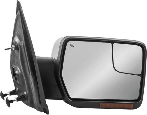 مرآة سحب تعمل بالطاقة متوافقة مع 2004-2014 Ford F-150 طراز جديد للسائق وجانب الركاب مع إشارة الانعطاف الديناميكية، ضوء بركة أسود، مرآة التقاط شاحنة الإسكان زوج واحد in Kuwait