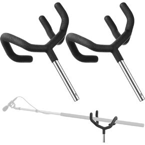 Weysat 2 PCS Metal Metal Microphone Boom Poom حامل الدعم لمواصف C و MIC ، وجبل المهد غير اللامع غير اللامع للميكروفون والمعدات الصوتية ، رأس قبضة ، طلاء مطاطي ، أسود in Kuwait