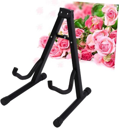 TOYANDONA Folding Guitar Stand Rack Portable Acoustic Bass Holder Non- Feet Space-saving Design for Electric Acoustic Instruments Black in Saudi Arabia