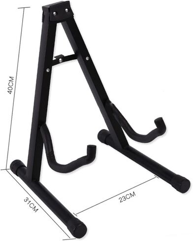TOYANDONA Folding Guitar Stand Rack Portable Acoustic Bass Holder Non- Feet Space-saving Design for Electric Acoustic Instruments Black in Saudi Arabia