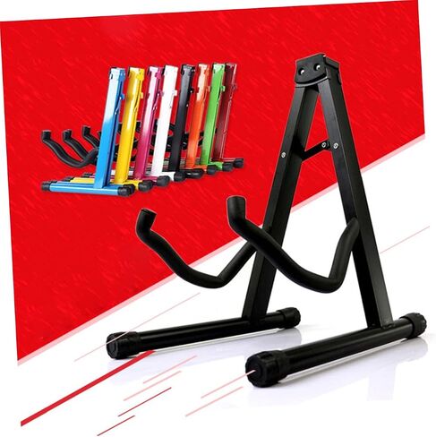 TOYANDONA Folding Guitar Stand Rack Portable Acoustic Bass Holder Non- Feet Space-saving Design for Electric Acoustic Instruments Black in Saudi Arabia
