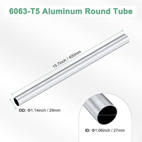 1-Pack 400mm 6063 Aluminum Round Tube, 20mm ID 30mm OD Seamless Aluminum Tubing for Construction/Machining/DIY Crafting, Metal Straight Pipe [0.79x1.18x15.7IN] in Saudi Arabia
