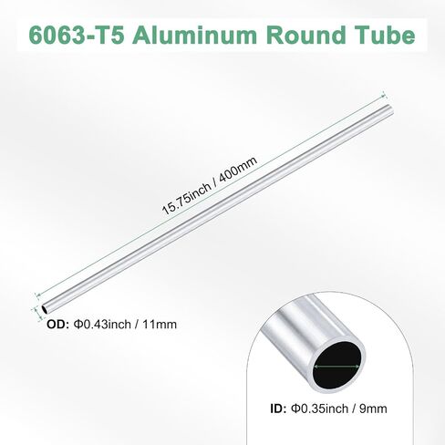 1-Pack 400mm 6063 Aluminum Round Tube, 20mm ID 30mm OD Seamless Aluminum Tubing for Construction/Machining/DIY Crafting, Metal Straight Pipe [0.79x1.18x15.7IN] in Saudi Arabia
