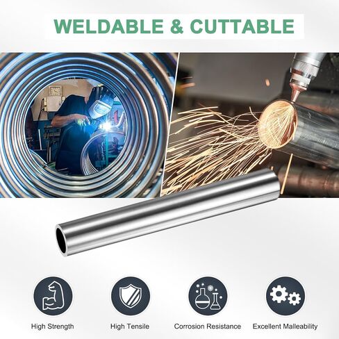 150mm 304 Stainless Steel Tube, 22mm OD 1.5mm Wall Thickness Seamless Stainless Steel Tubing for Construction/Machining/DIY Crafting, Metal Straight Pipe [0.87x0.06x6IN] in Saudi Arabia