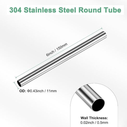 150mm 304 Stainless Steel Tube, 22mm OD 1.5mm Wall Thickness Seamless Stainless Steel Tubing for Construction/Machining/DIY Crafting, Metal Straight Pipe [0.87x0.06x6IN] in Saudi Arabia