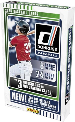 2025 Panini Donruss Baseball Hobby Trading Card Box (Three Autographs or Memorabilia Cards Per Box) in Saudi Arabia