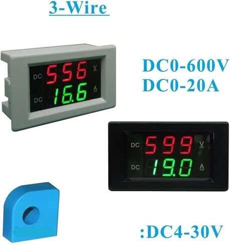 1PCS DC 600V 20A Voltmeter الرقمية 0.39 بوصة (أسود) in Saudi Arabia