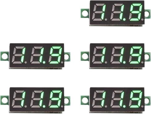 5 قطعة 0.28 بوصة LED Voltmeter DC 0-100V 2.3-30V (5pcs LED Red ، DC 0-100V 3Cable) in Saudi Arabia