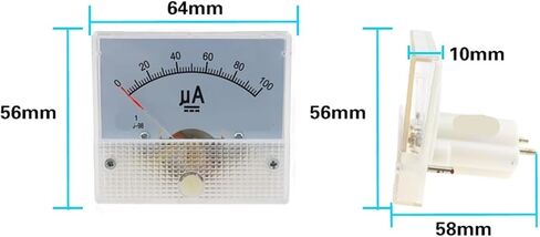 1PCS 85C1 Analog Ammeter 64mm x 56mm x 60mm(200UA) in Saudi Arabia
