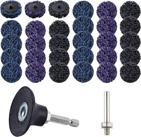 32 PCS تغيير سريع الأقراص الشريطية السهلة للتدريبات ، قرص عجلة ملطفة 2 "مع 1/4" سداسي سداسي ، مرفقات مطحنة العجلة البولي للطلاء لحامات الصدأ للطلاء ، إزالة الأكسدة in Saudi Arabia