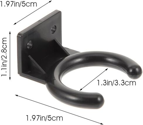 Totority Black Plastic Microphone Wall Mount Holder 4pcs 1.96 Inch Diameter, Easy Installation, Secure Screw Fixing, Ideal for Ktv, Home, Hotel, Conference Room in Saudi Arabia